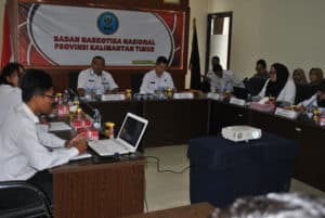 BNNNP Kaltim - BNN RI , melakukan kegiatan monitoring dan evaluasi pelaksanaan program Pencegahan Pemberantasan Penyalahgunaan dan Peredaran Gelap Narkoba (P4GN) di BNN Provinsi Kalimantan Timur
