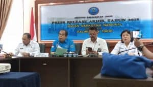 BNNP Kaltim - Gelar press release akhir tahun, sebagai bentuk pemaparan laporan kinerjanya selama setahun terakhir.