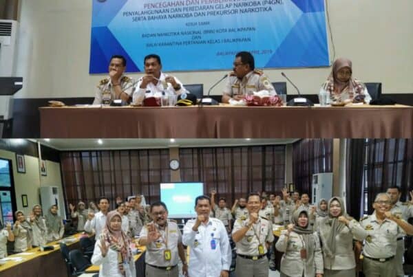 BNNK - Implementasi INPRES No. 06 Tahun 2018 tentang Rencana Aksi Nasional P4GN, Sebanyak 57 pegawai di lingkungan Stasiun Karantina Pertanian Kelas I Balikpapan dites urine.