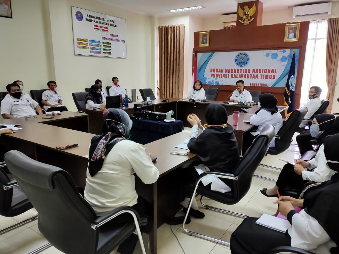 BNNP Kaltim - Jelang peringatan HANI 2020 lakukan evaluasi kegiatan secara virtual