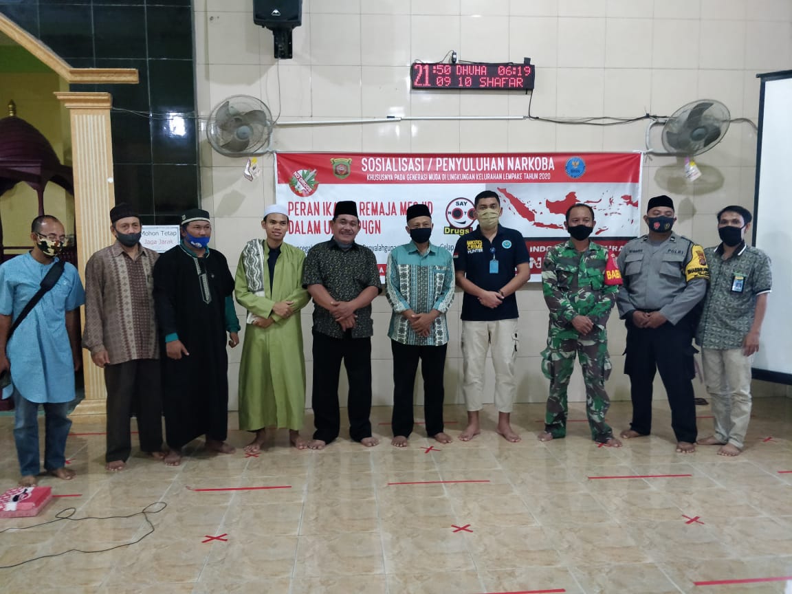 BNNP Kaltim - Menggandeng Masjid Baitul Maghfirah, Kelurahan Lempake, Kecamatan Samarinda Utara, Menggelar Sosialisasi Bahaya Penyalahgunaan Narkoba