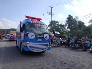 BNNK Samarinda - Pawai pembangunan yang  digelar oleh Pemerintah Provinsi  Kaltim dengan panitia (Pemkot) Samarinda dalam rangka   merayakan Hari Ulang Tahun ( HUT) ke-74 Kemerdekaan RI, Minggu (18/8/2019, disisipi dengan gerakan perlawanan terhadap narkoba.