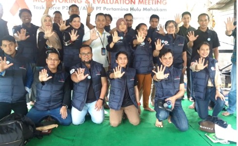 BNNK Balikpapan - Tim Balikpapan Task Force HIV AIDS Pertamina Hulu Mahakam (PHM). menggandeng BNNK Balikpapan mengadakan Sosialisasi Bahaya Narkoba