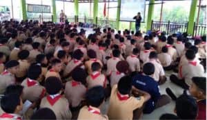 BNNK Kota Bontang hadir memberikan penyuluhan kepada anggota Pramuka Penggalang tingkat SD Dan SMP se-Kota Bontang