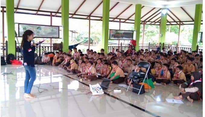BNNK Kota Bontang hadir memberikan penyuluhan kepada anggota Pramuka Penggalang tingkat SD Dan SMP se-Kota Bontang
