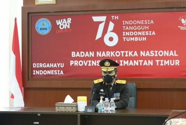 Badan Narkotika Nasional Provinsi Kalimantantimur Ikuti Upacara Peringatan Hari Ulang Tahun (HUT) Ke-76 Detik-Detik Proklamasi Kemerdekaan Republik Indonesia