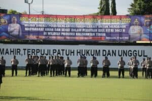 Apel Gelar Pasukan Menandakan Dimulainya Operasi Kepolisian Terpusat Atau Ketupat Mahakam Pada 2022. Program Ini Rutin Dilaksanakan Setiap Tahun Oleh Polda Kaltim,